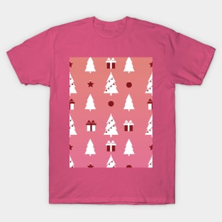 Christmas Pattern with christmas Tree, Star, Pine, Present T-Shirt